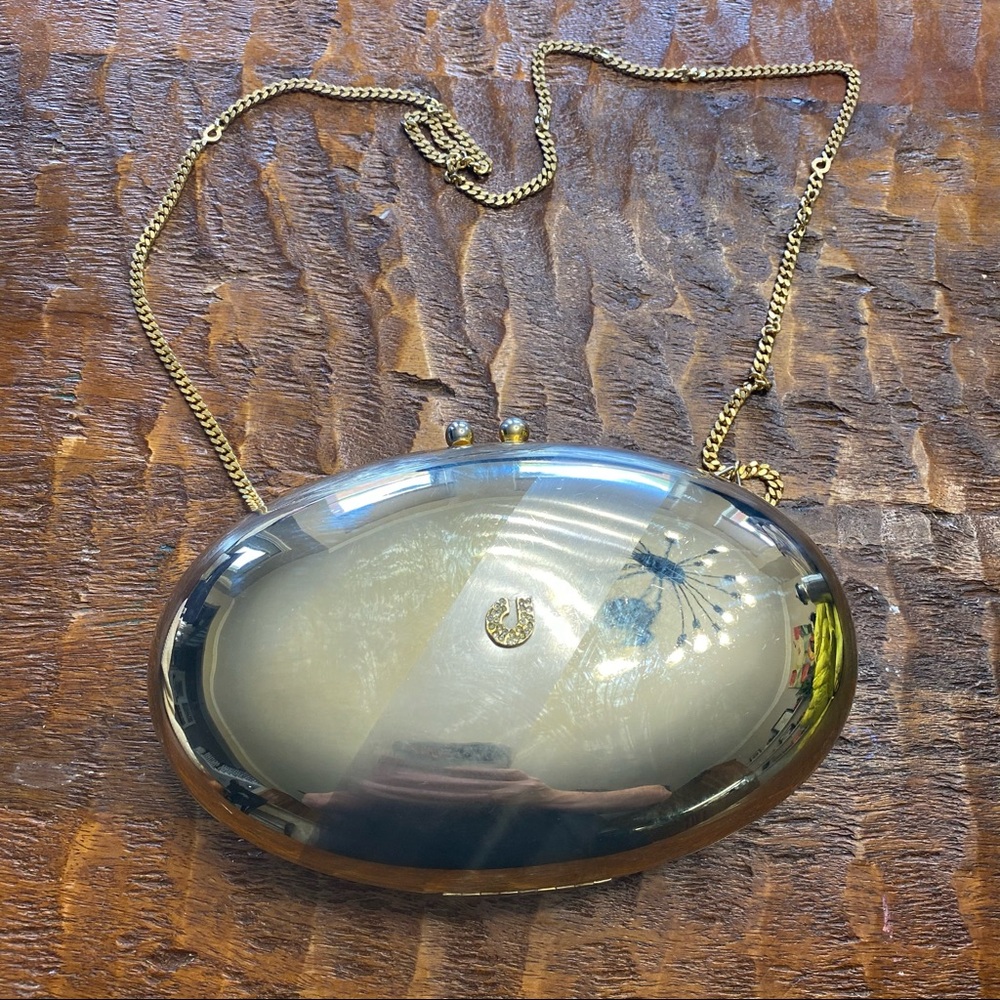 Vintage Charles Jourdan Good Metal Clutch